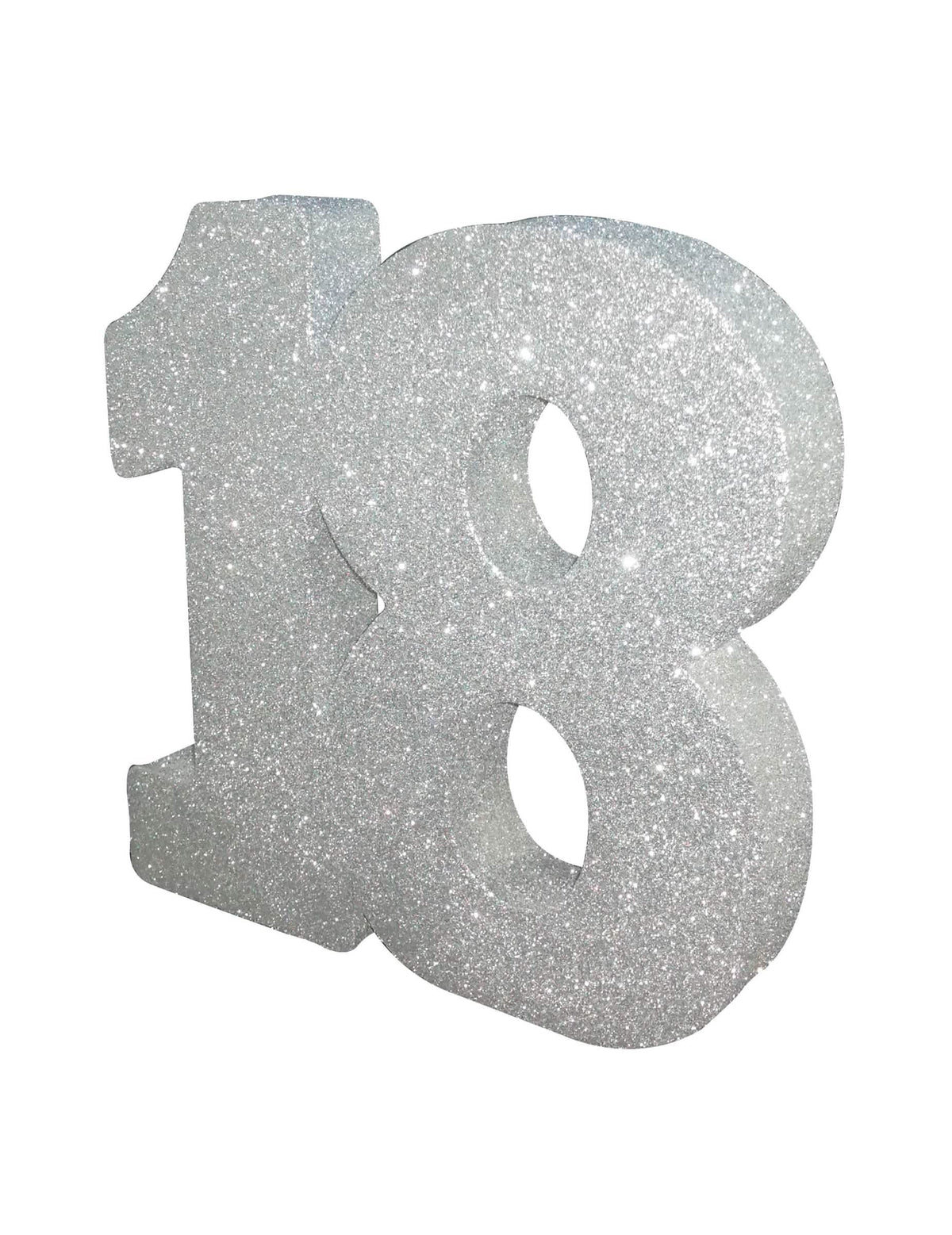 Décoration de table 18 ans pour anniversaire argent pailleté