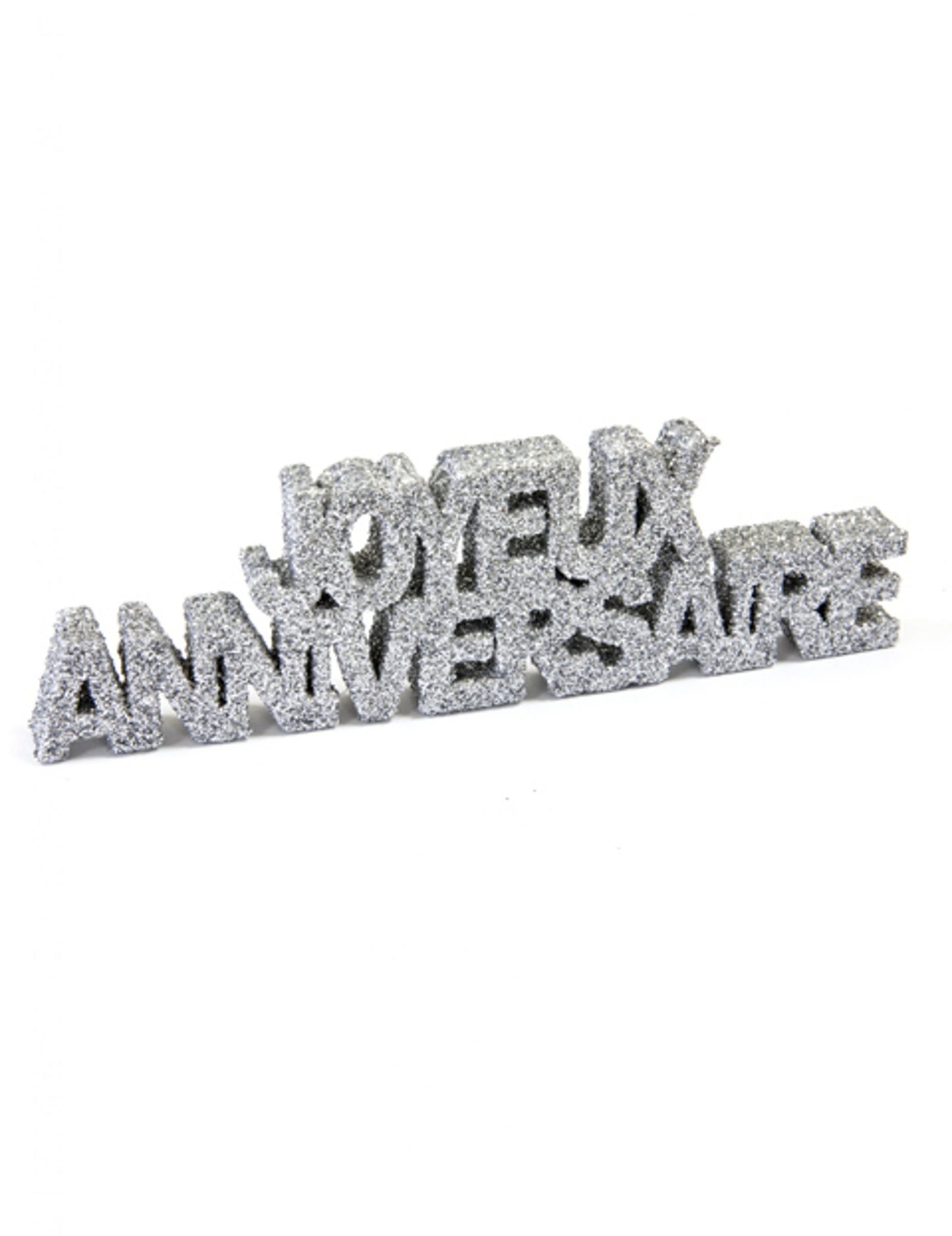 Décoration de table Joyeux anniversaire pailleté argenté