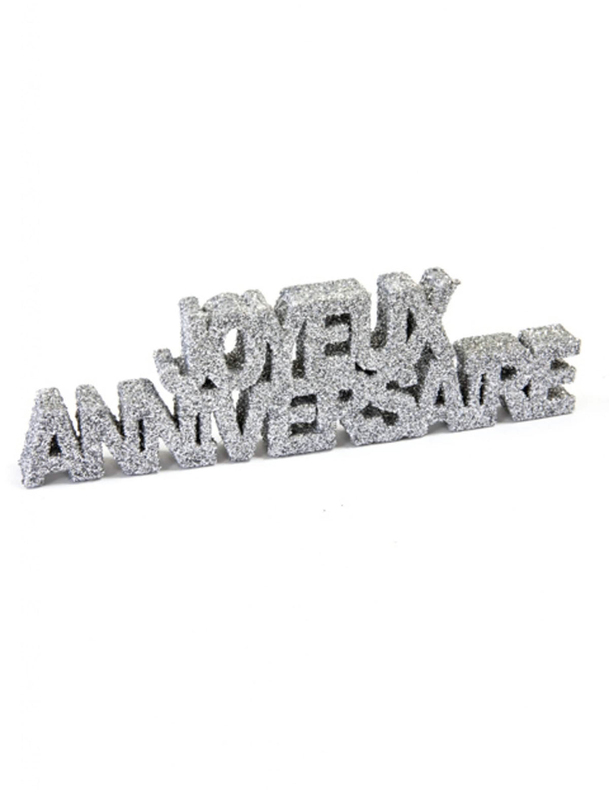 Décoration de table Joyeux anniversaire pailleté argenté