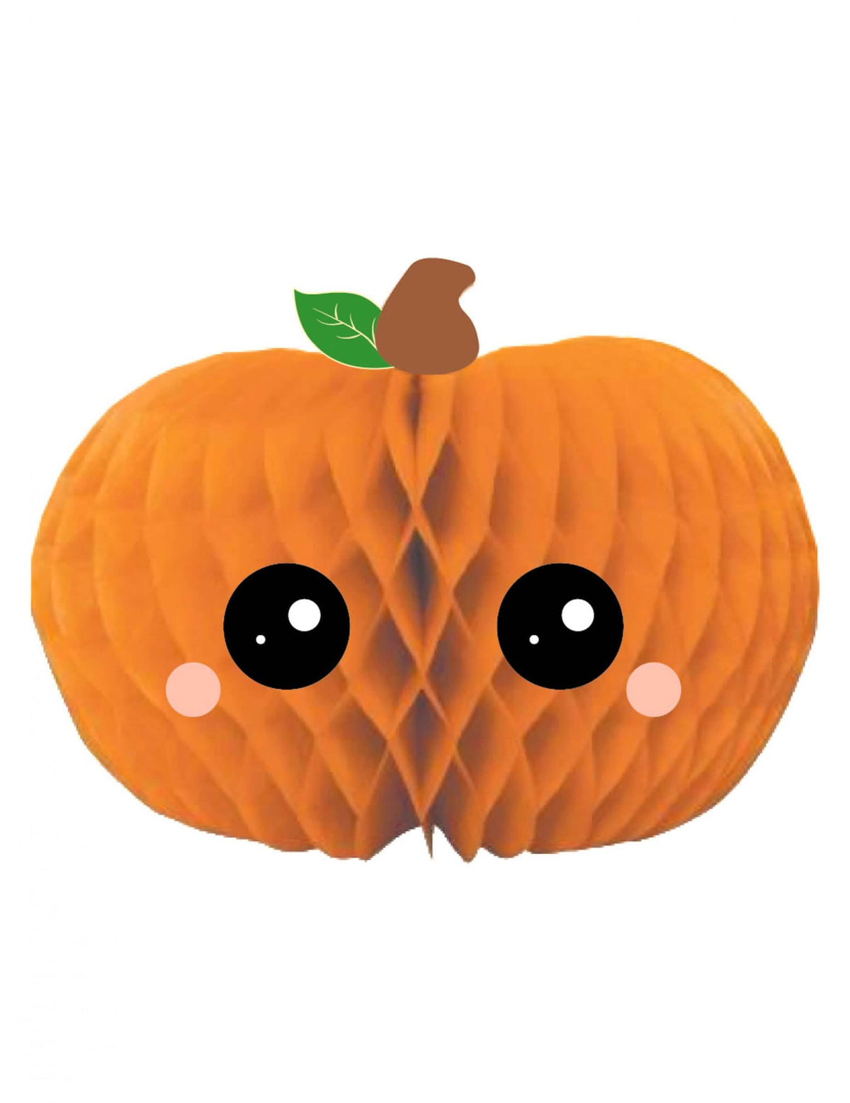 Décoration en papier alvéolé citrouille pour Halloween orange et mignonne