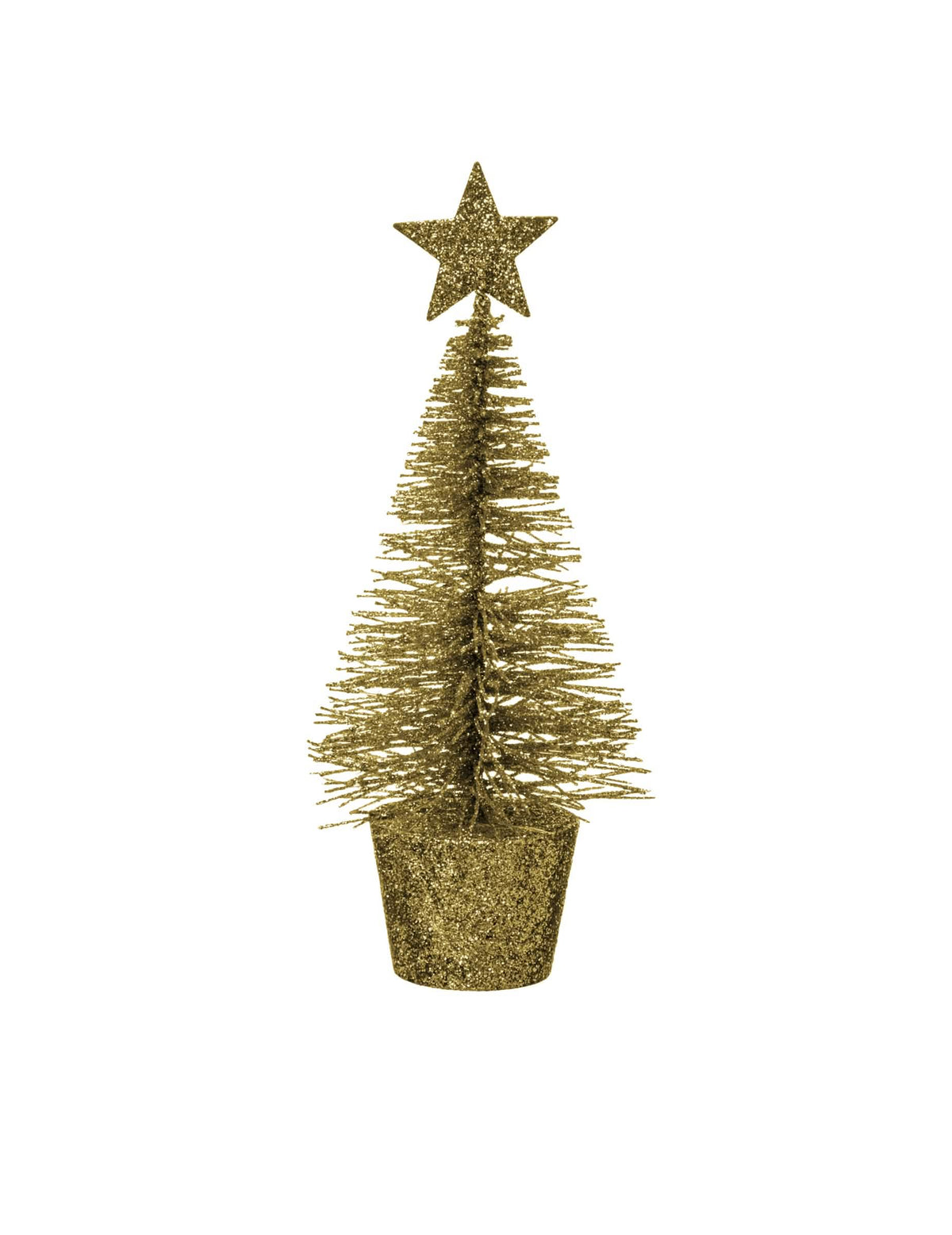 Décoration sapin à poser de Noël pour fête doré en métal pailleté