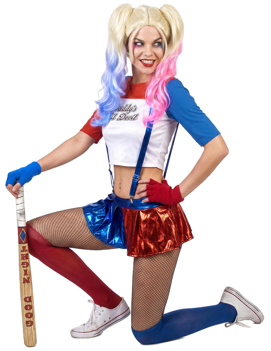 Dady's lil' Devil - Naisten harlekiini-asu Halloweenjuhliin