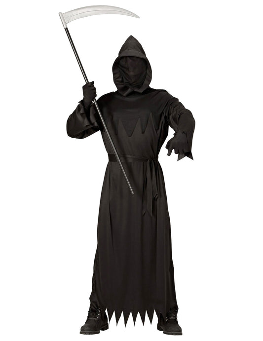Vue de face du déguisement de la mort pour homme