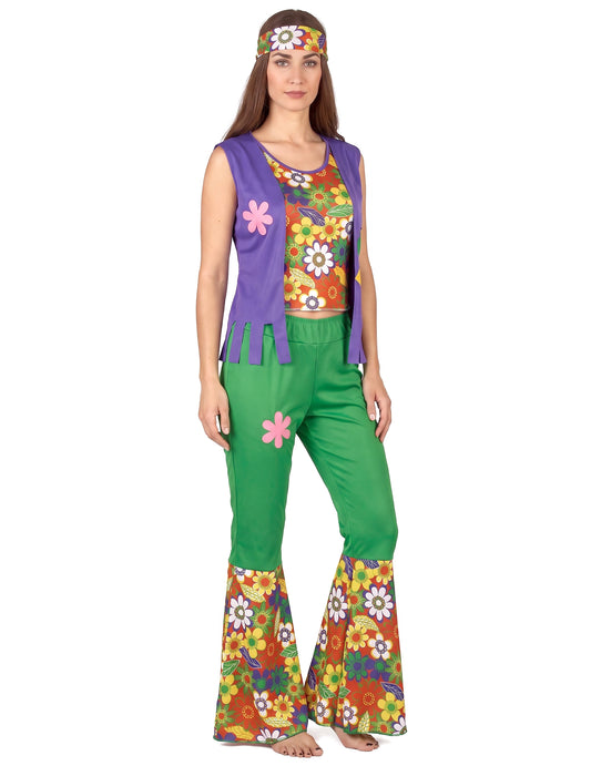 Flower Power hippi -naamiaisasu aikuisille