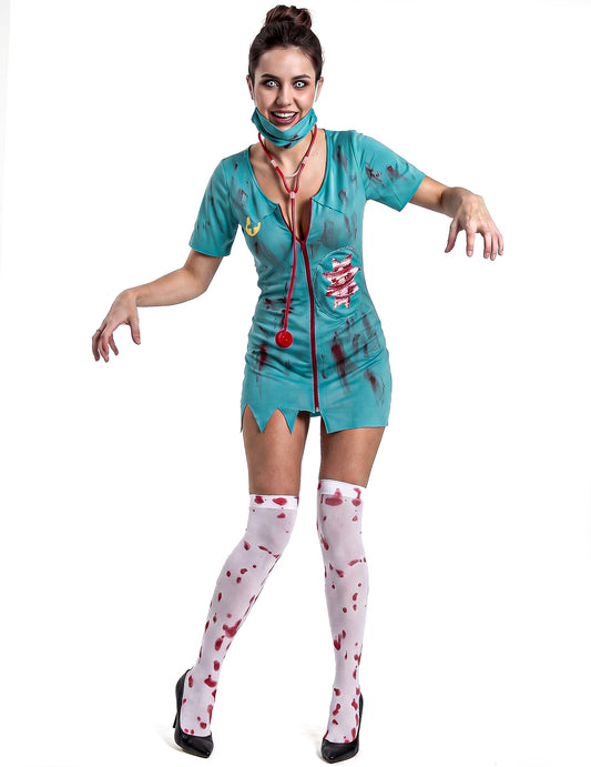Seksikäs zombiehoitsu -aikuisten naamiaisasu