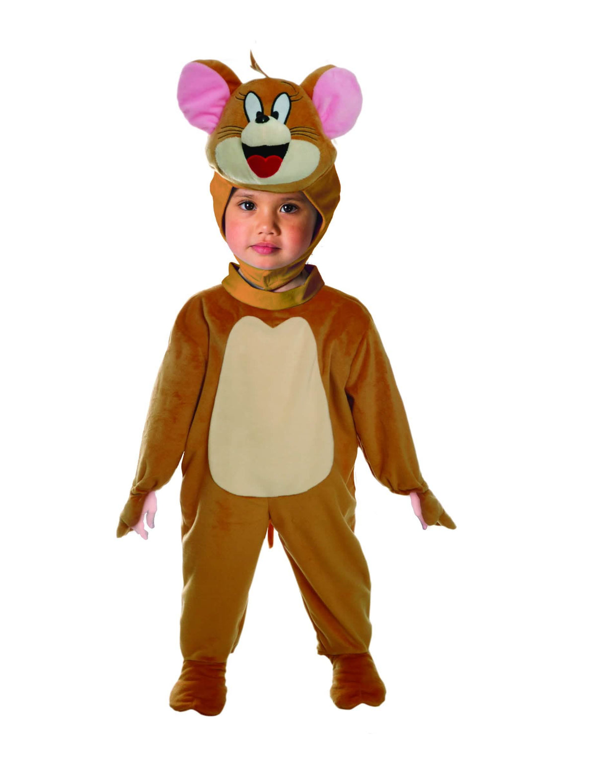 Jerry Tom ja Jerry -vauvojen ruskea ja beige naamiaisasu, jossa hiirihuppu
