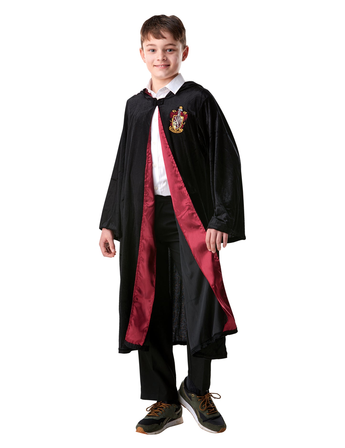 Vue de face sans accessoires du déguisement luxe robe Harry Potter pour enfant