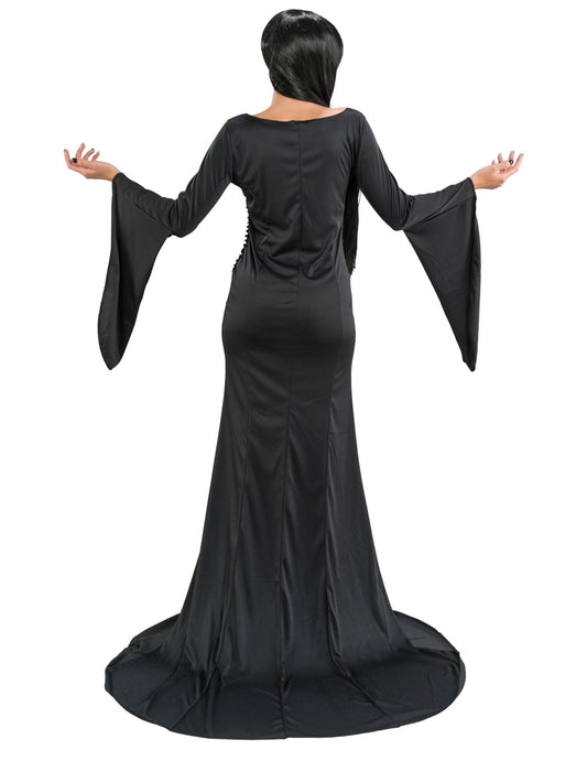 Vue de dos du déguisement Morticia Addams Wednesday™