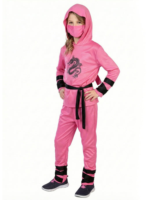 Vue de trois-quarts du déguisement de ninja pour enfant