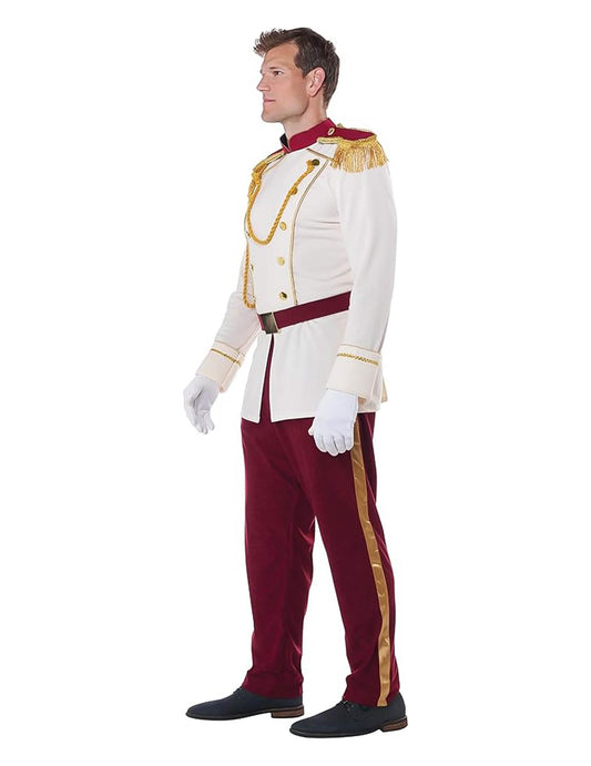Vue de profil du déguisement prince charmant luxe pour homme