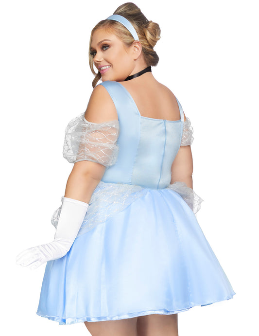 Vue de dos du déguisement de princesse bleue