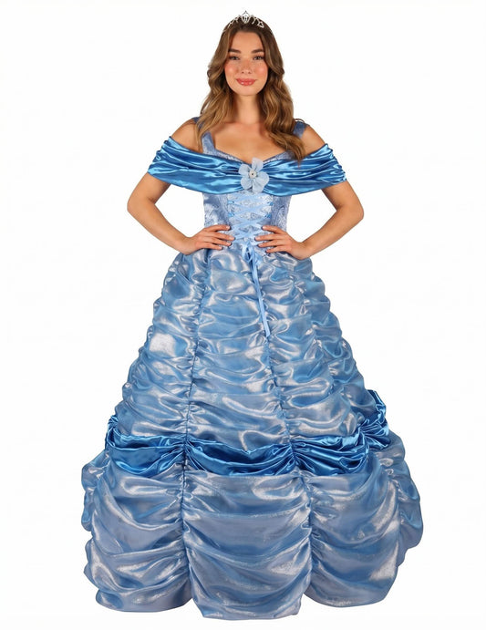 Laadukas sininen prinsessanaamiaisasu naisille