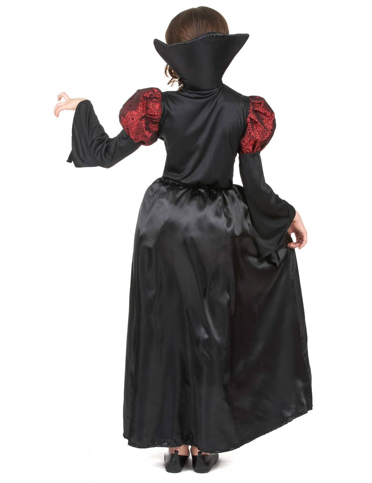Vue de dos du déguisement vampire manches bouffantes