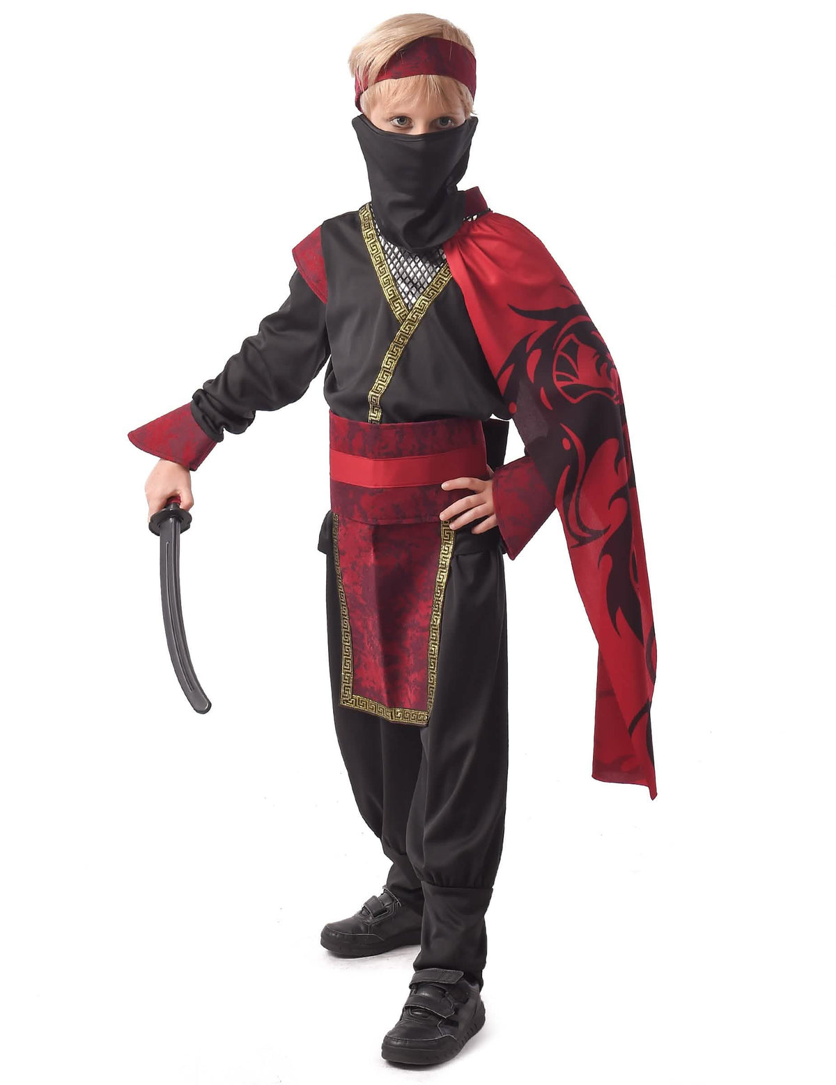 ninjat dragon punainen pojat musta ja punainen maskilla ja sabrella
