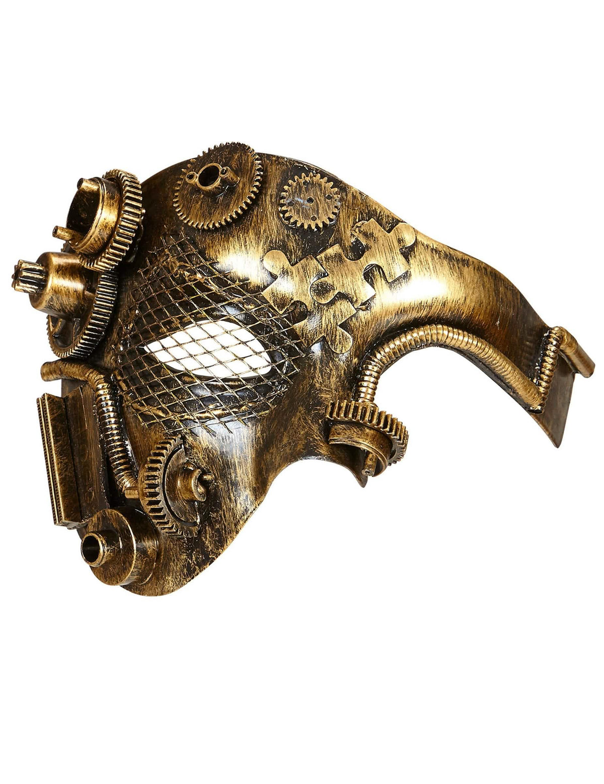 Sivunäkymä aikuisille tarkoitetusta steampunk-puolimaskista