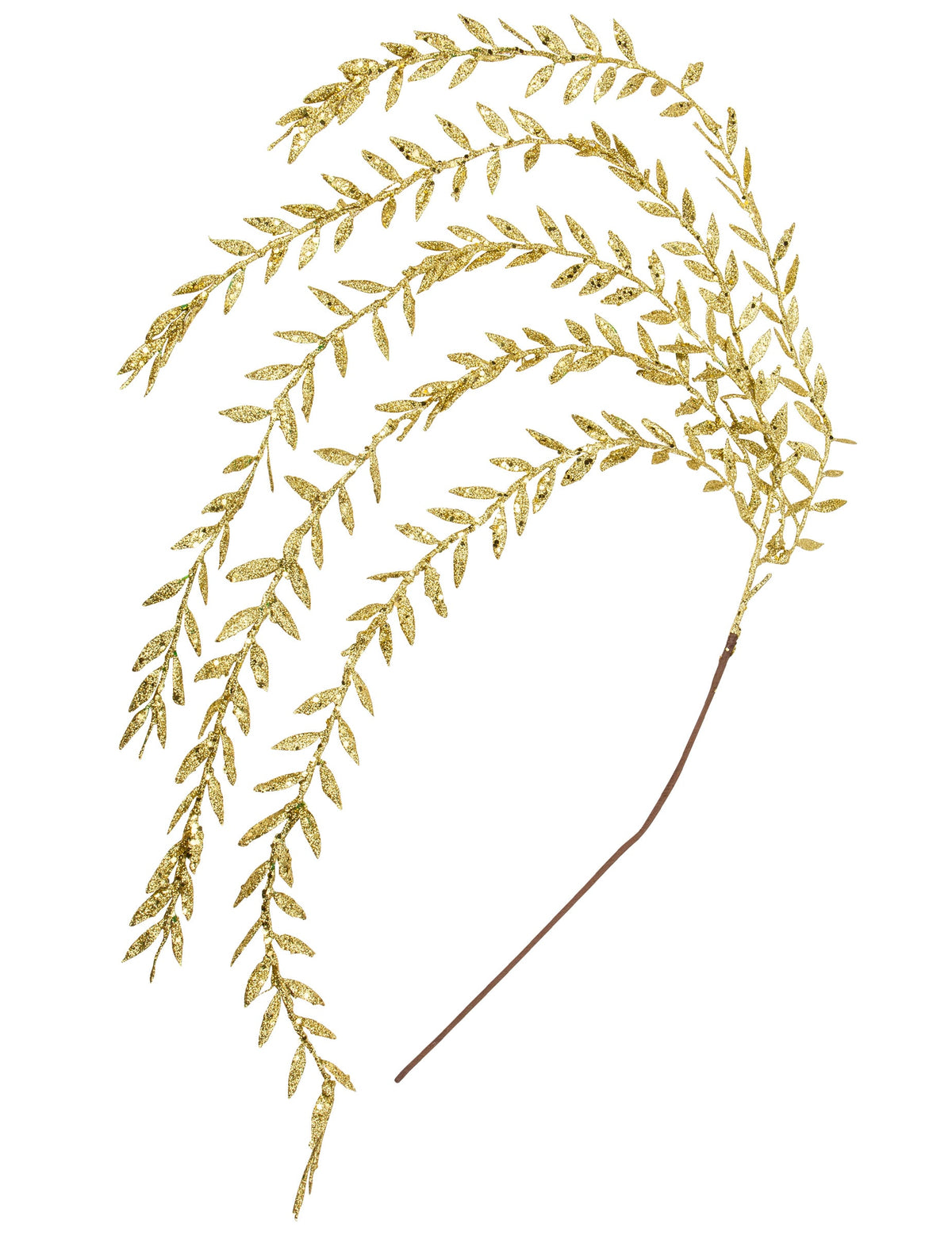 Descente de feuillage de Noël pour décoration or à paillettes