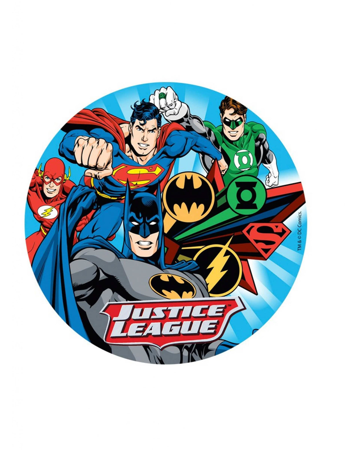 Riisipaperinen Justice League lapsille monivärinen Batmanin ja Supermanin kanssa
