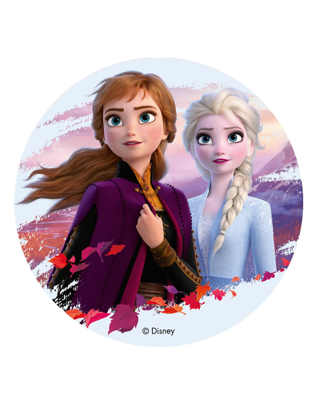 Vohveli Frozen 2 -kiekko lapsille sininen ja violetti Elsa ja Annan kanssa