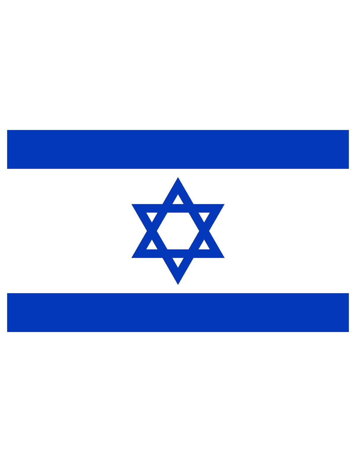 Vue de face du drapeau Israël