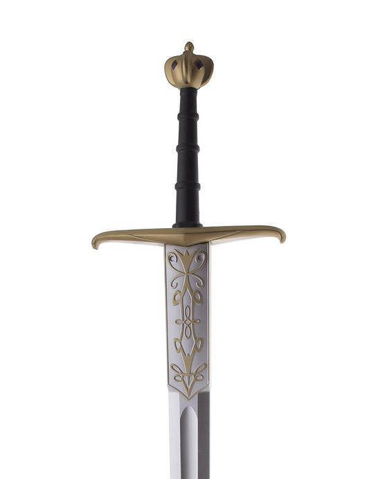 Détail de la garde et du pommeau de l'épée de roi pour adulte