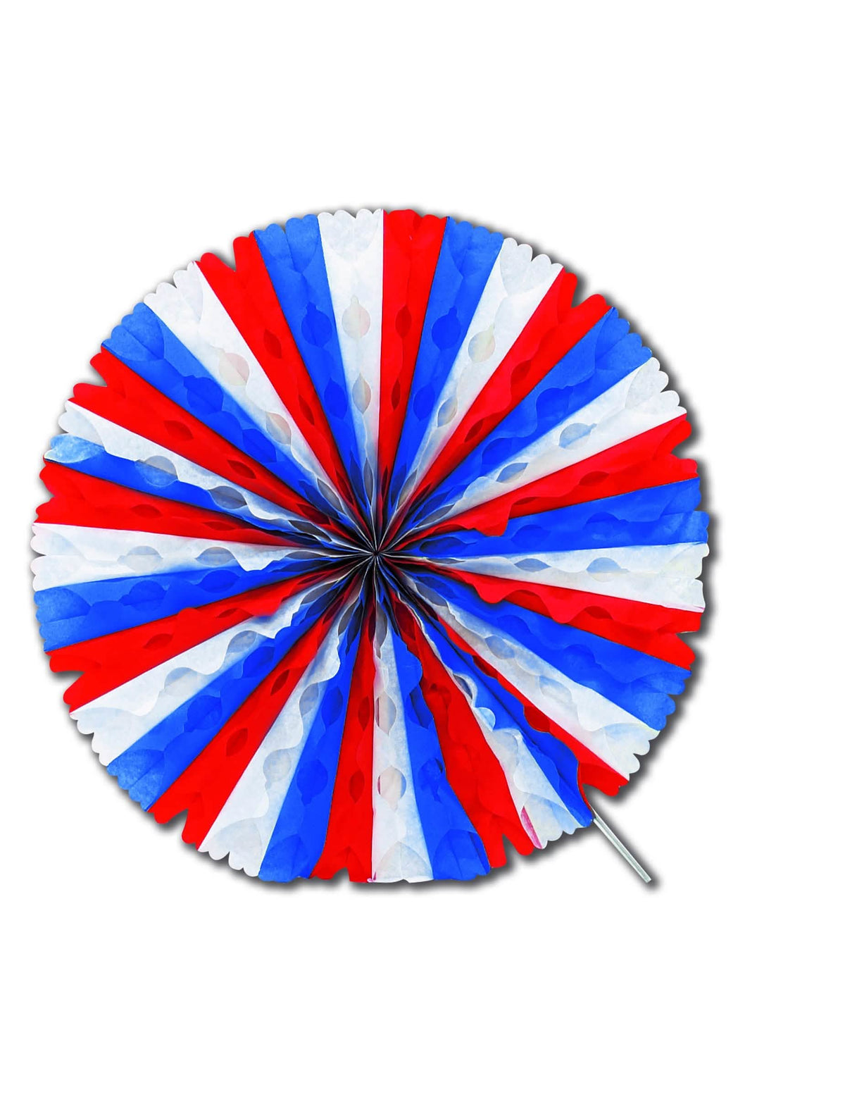 Rosace éventail en papier tricolore bleu blanc rouge
