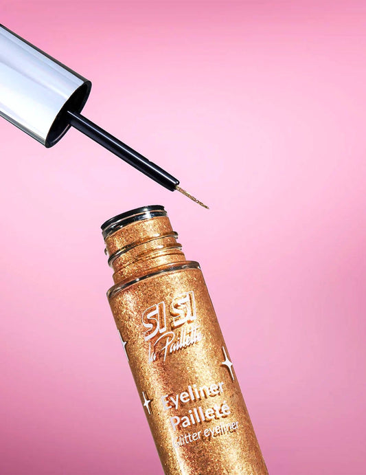 Metallinhohtoinen kultainen kimalle-eyeliner Si si la paillette™