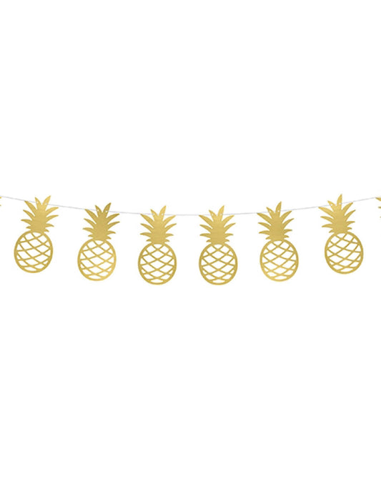 DIY-Ananas-Metallisinkultainen Seppele 150 cm Koristelusetti
