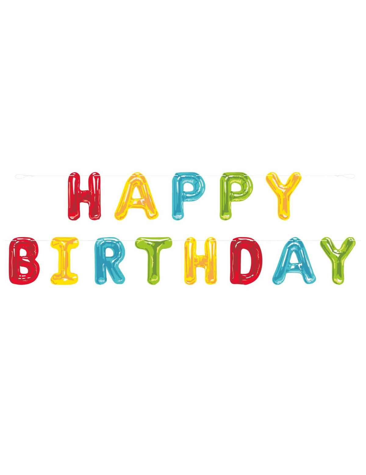 Guirlande Happy Birthday synttärit juhliin värikkäillä monivärisillä kirjaimilla