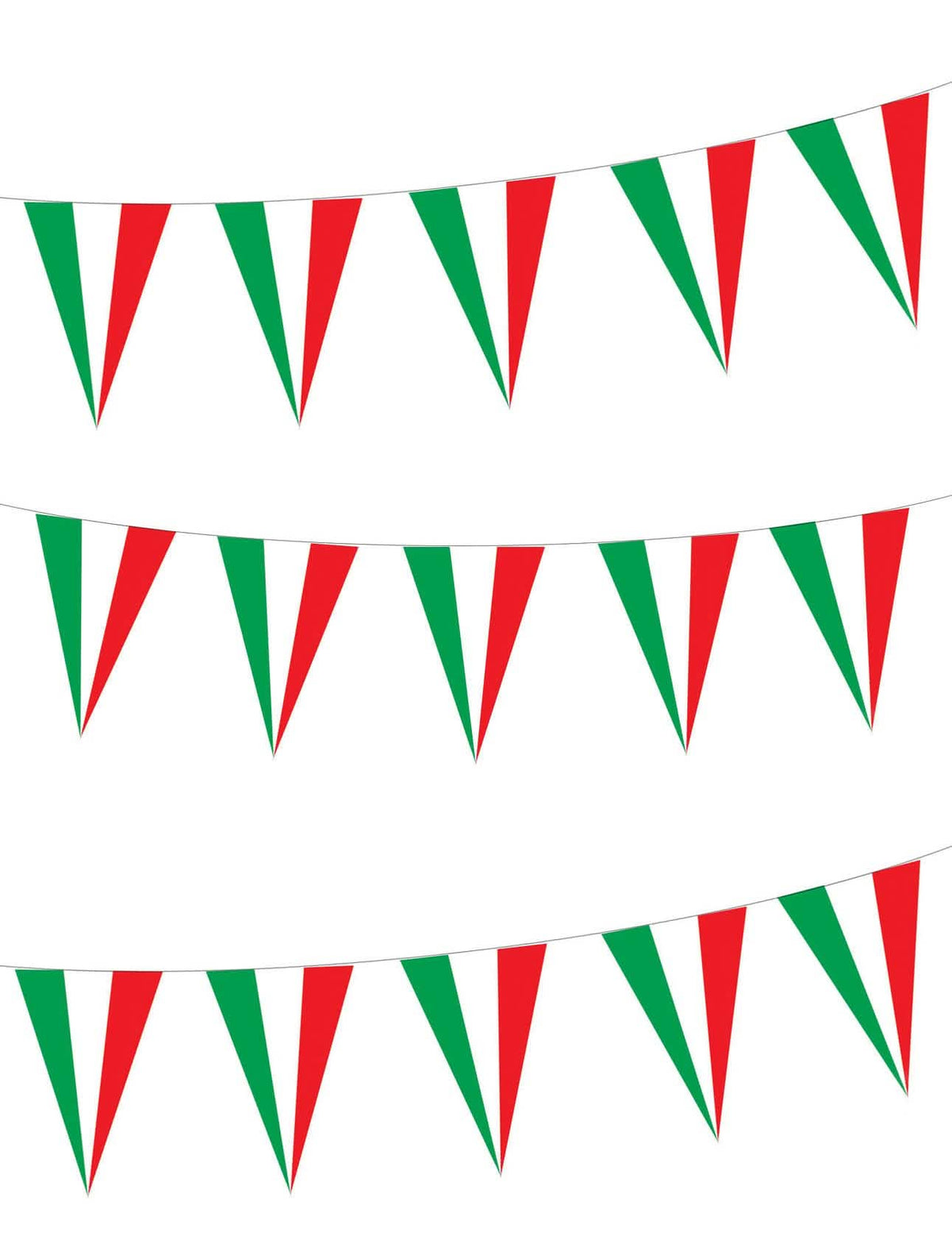 Italialaisten lippujen viirinauha juhliin vihreä ja punainen