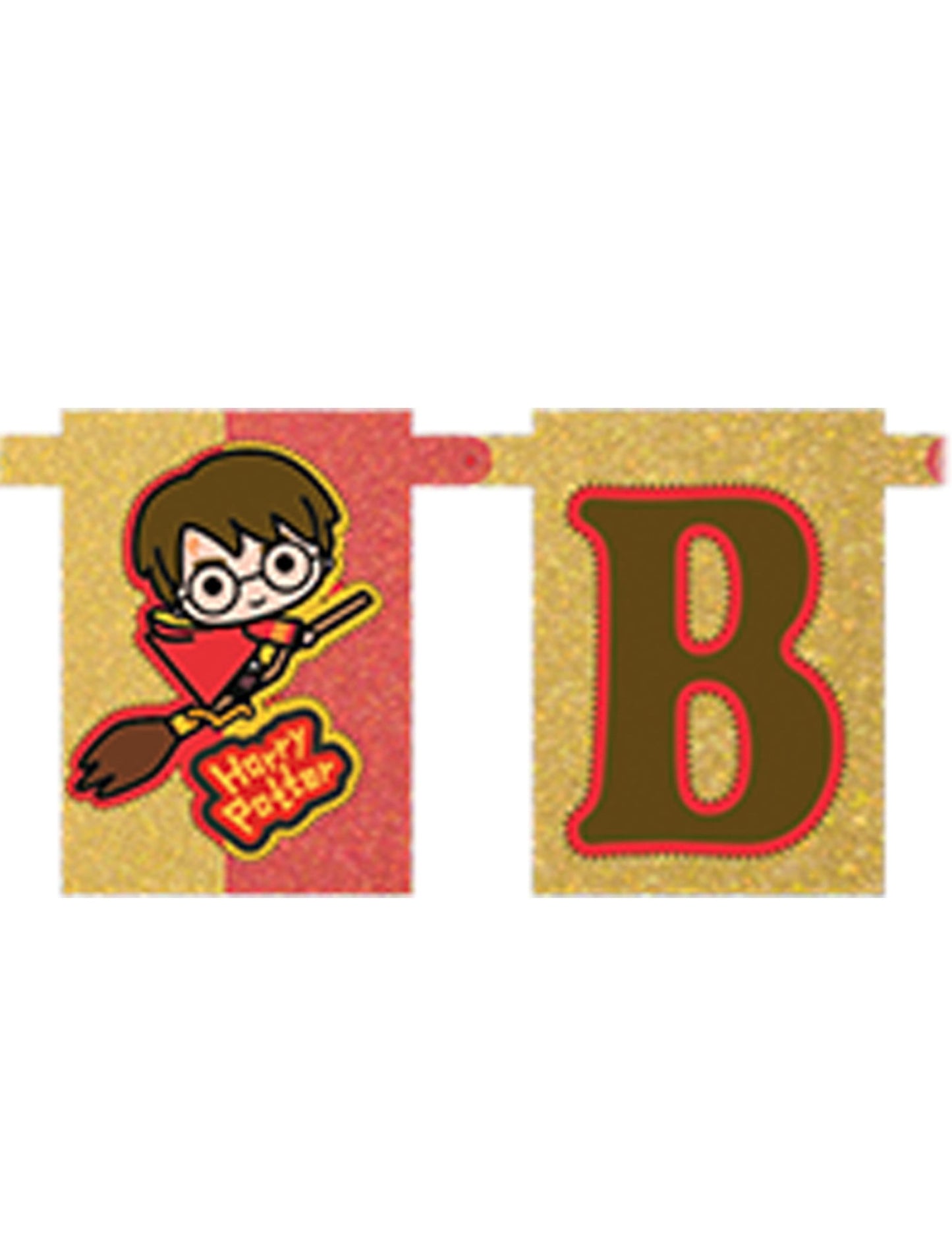 Détail des fanions de la guirlande Happy Birthday Harry Potter