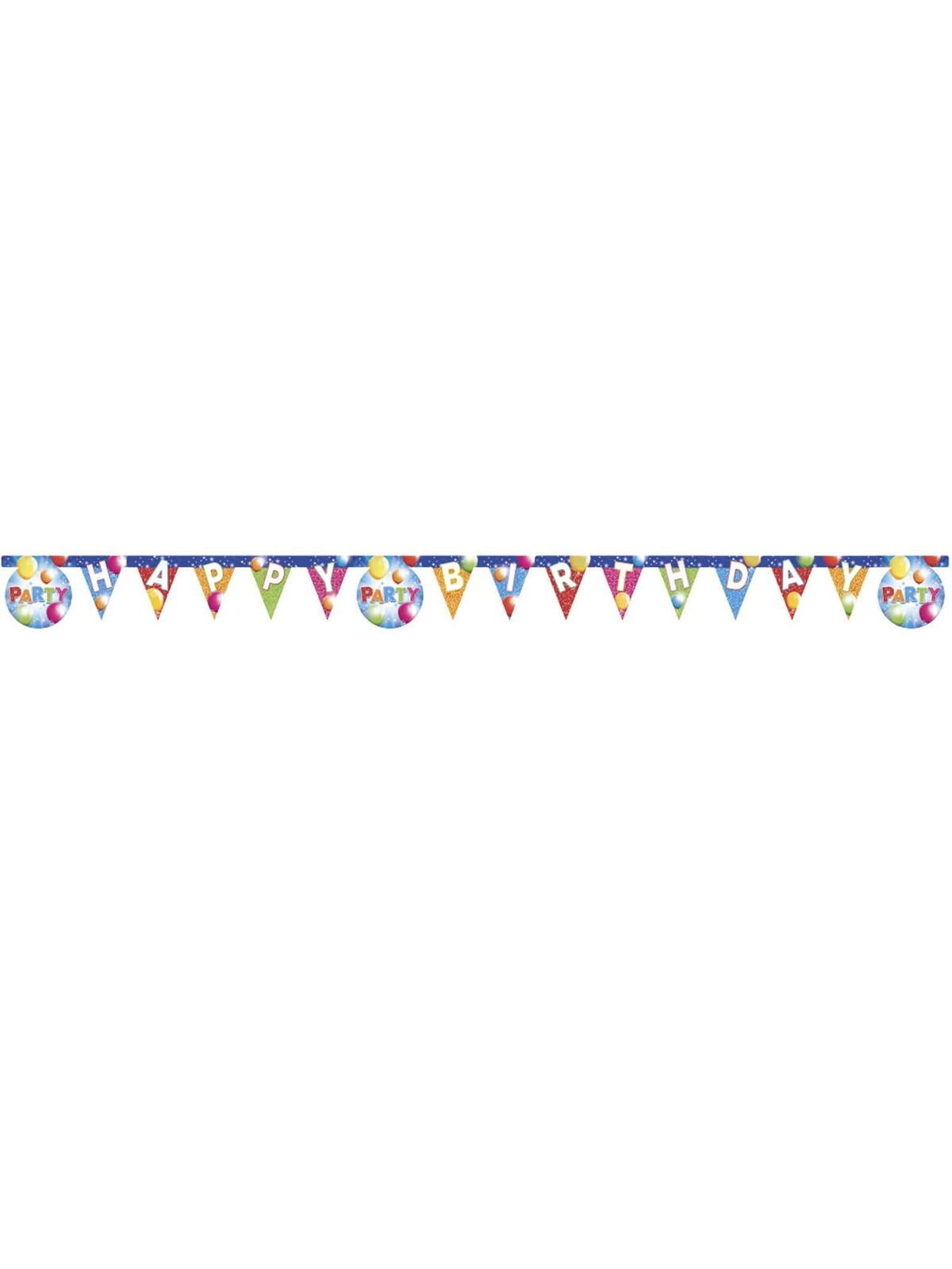 Vue d'ensemble de la guirlande de fanions Happy Birthday Fabulous Party