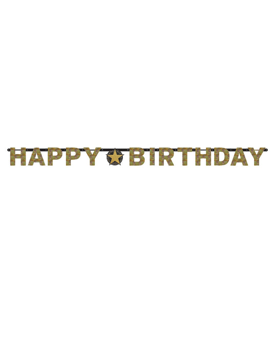Vue d'ensemble de la guirlande lettres Happy Birthday Célébration Étincelante