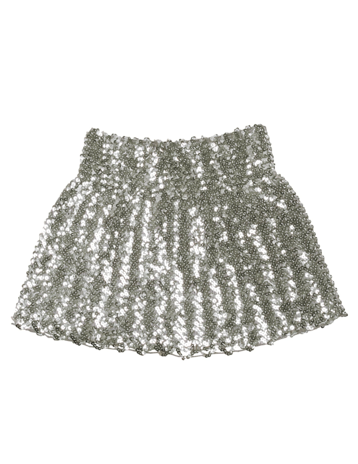 Vue à plat de la jupe à sequins pour femme
