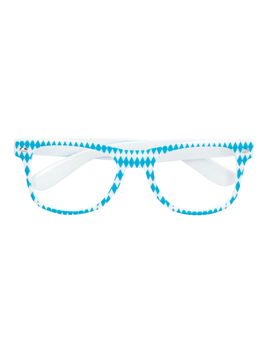 Lunettes à motifs losanges du Kit accessoires Bavarois fête de la bière pour adulte