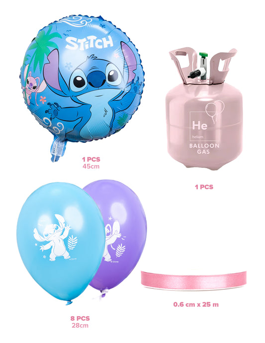 Heliumpullosetti, jossa on 9 Stitch™ -ilmapalloja ja nauha