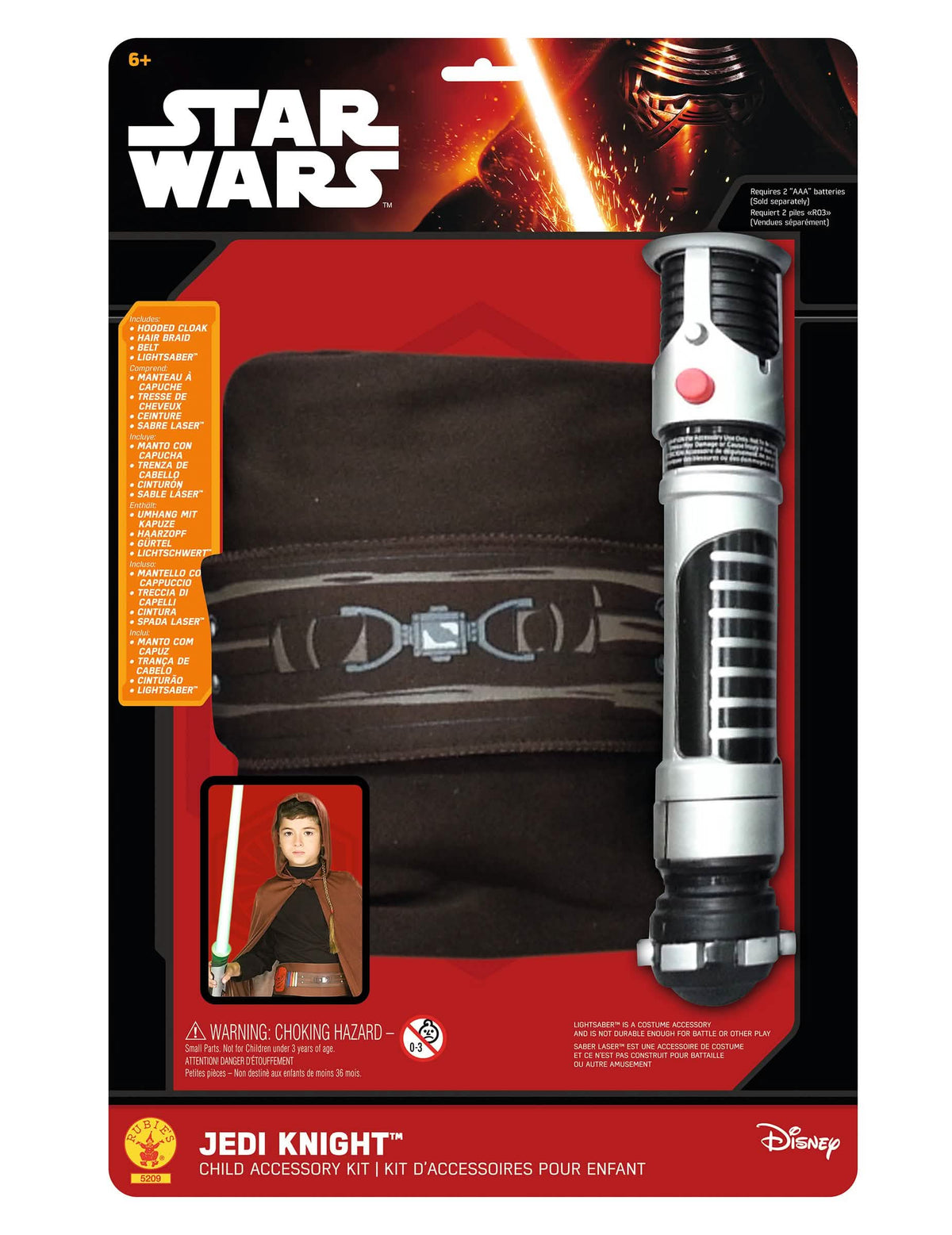 Pakkausnäkymä ja Star Wars™ Jedi -asusteet