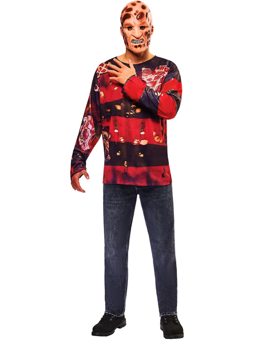 Freddy Krueger™ aikuisten toppi ja naamari -setti