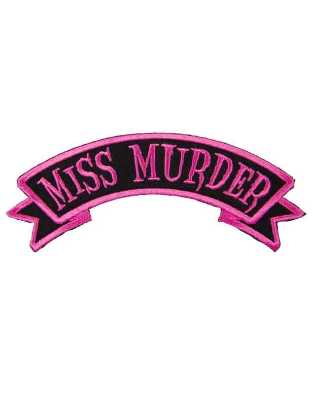 Patch gothique Miss Murder aikuiset vaaleanpunainen et musta