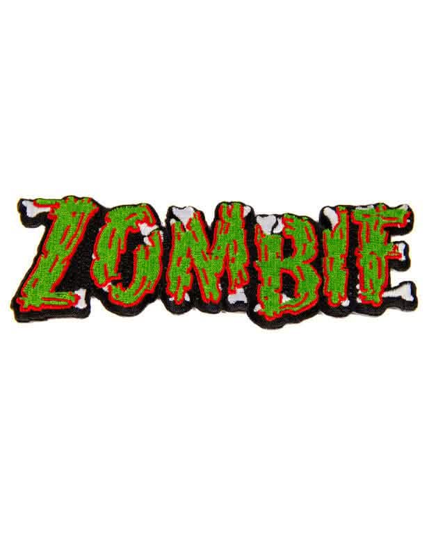 Goottinen zombiet-patch vihreä ja punainen luilla