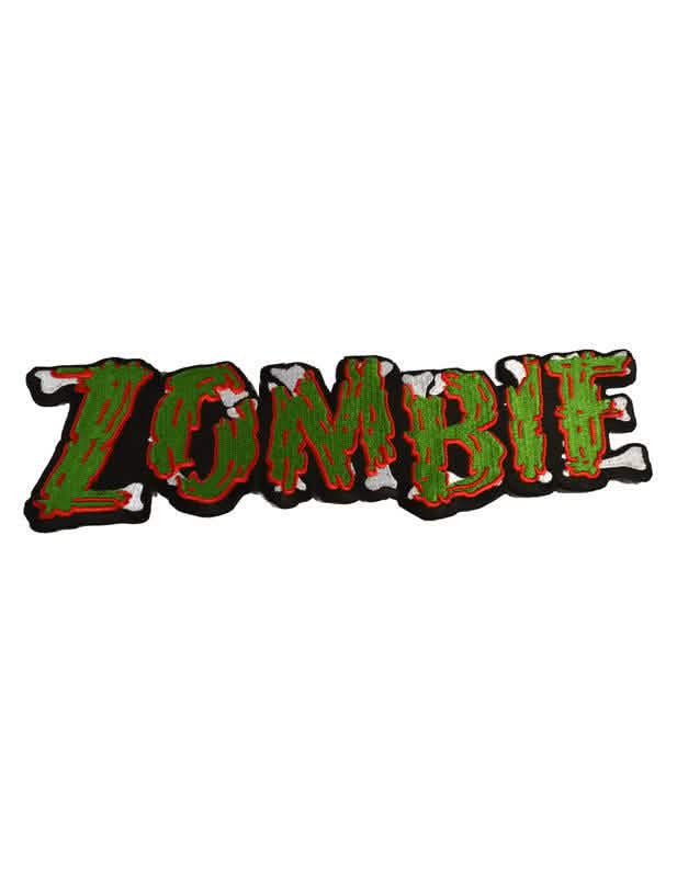 Zombie-patch vihreää ja punaista brodeerattuun naamiaisasuun