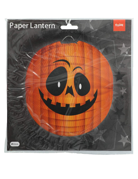 Vue sous emballage de la lanterne citrouille Halloween