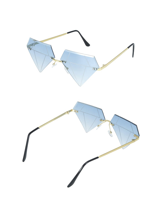 Vues de face et de dos des lunettes diamants pour adulte