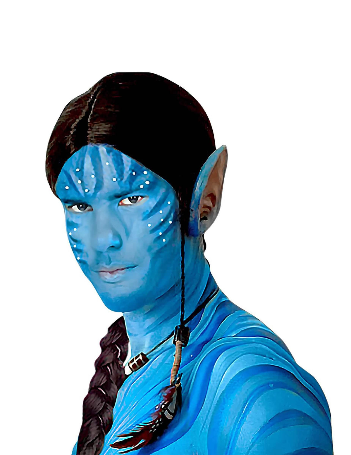 Avatar-meikkien käyttö kasvoille ja vartalolle sininen