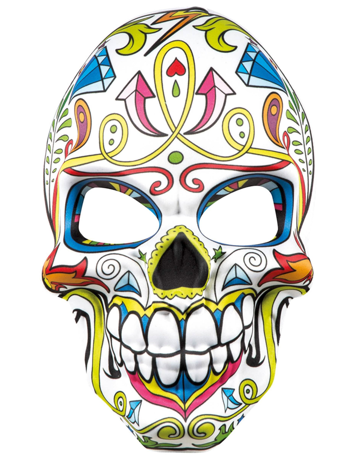 Edestä nähtynä dia de los muertos -naamio