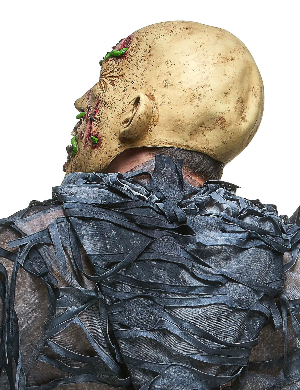 Vue de dos et de profil du masque de zombie putréfié