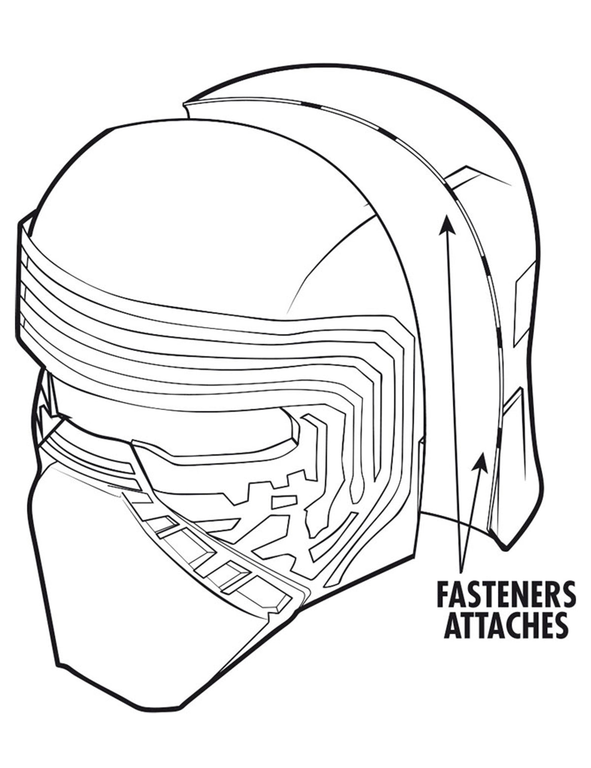 Aikuisten 2-osainen kypäränaamari Kylo Ren - Star Wars VII - The Force Awakens™