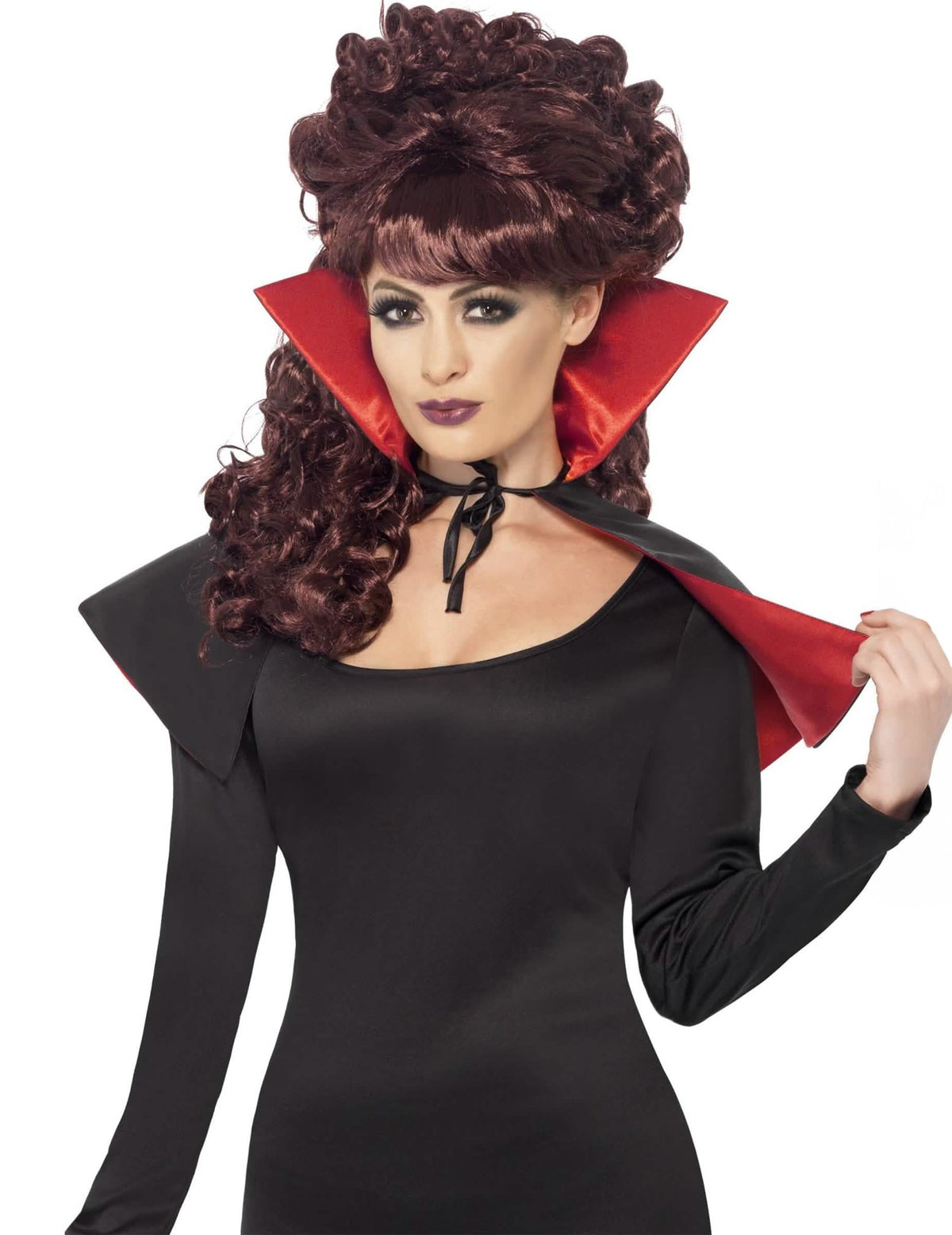Mini vampyyriviitta halloween aikuiset musta punaisella kauluksella