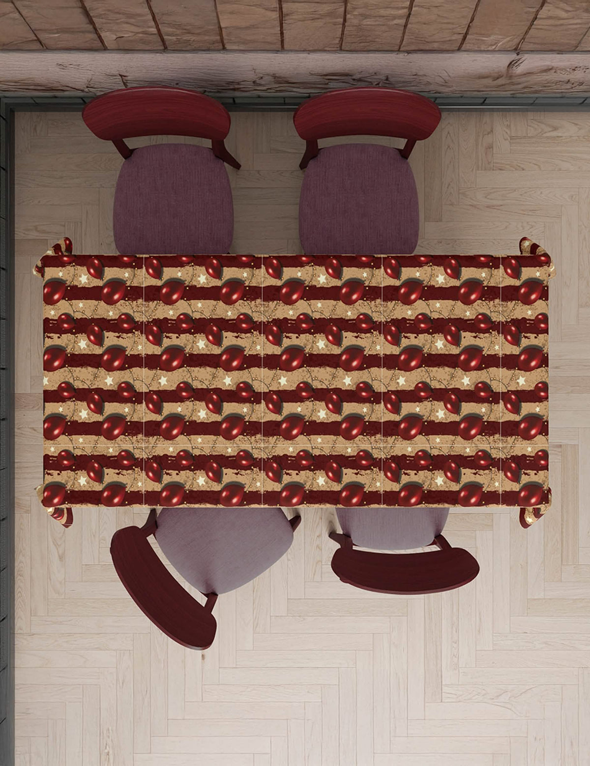 Vue de dessus de la nappe en plastique circus terrifiant
