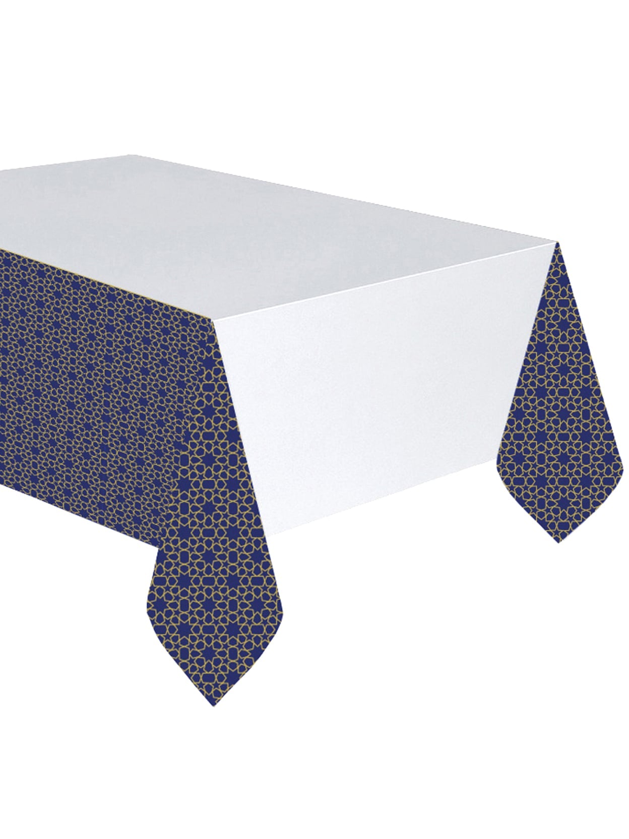 Nappe en plastique mille et une nuits bleue et dorée à décor étoilé