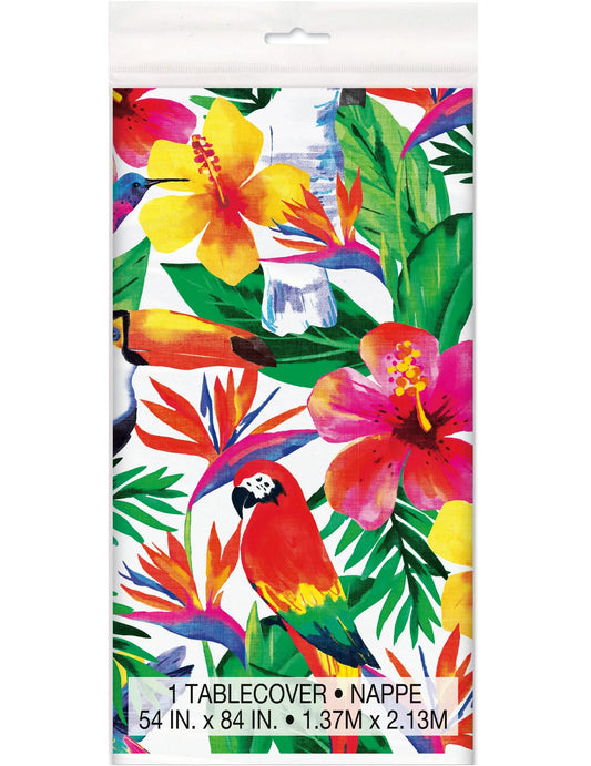 Palm Tropical Luau- muovinen pöytäliina 137 x 213 cm